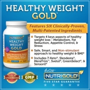 Healthy Weight GOLD, 60 Vegetarian Capsules (Contains Svetol® Green Coffee Bean Extract, 7-Keto® and GreenSelect® Green Tea Extract) The #1 Weight-loss Supplement with SIX Clinically-proven Multi-patented Ingredients