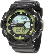 Armitron Men's 40/8246LGN Black and Lime Green Digital World Time Sport Chronograph Watch