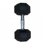 Yes4All 30 lbs Rubber Coated Hex Dumbbells w/ Ego Handle