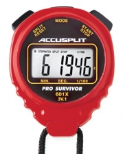 ACCUSPLIT Pro Survivor - A601X Stopwatch, Cumulative Split, Clock, Extra Large Display (Red)