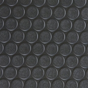 Rubber Cal Coin-Grip Flooring and Rolling Mat, Black, 2mm x 4 x 12-Feet