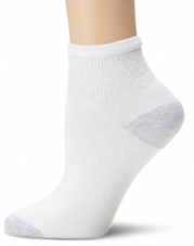 Fruit of the Loom Women's 6-Pack Ankle Crew Socks,White,Size 4-10