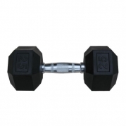 Yes4All 25 lbs Rubber Coated Hex Dumbbells w/ Ego Handle