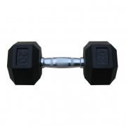 Yes4All 20 lbs Rubber Coated Hex Dumbbells w/ Ego Handle