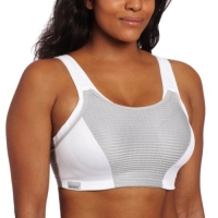 Glamorise Women's Adjustable Bounce Control Sports Bra, Gray/White, 34 D