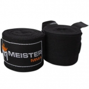 180 Elastic Cotton MMA Handwraps (Pair) - Black