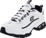 Skechers Men's Energy Afterburn Running Shoe,White/Navy,6.5 M