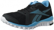 Reebok Women's RealFlex Advance Training Shoe,Black/Blue Blink/White,5 M US