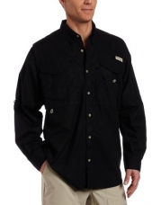 Columbia Men's Bonehead Long Sleeve Fishing Shirt (Black, Small)