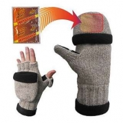 Heat Factory Fleece-Lined Ragg Wool Gloves with Fold Back Pocket for Heat Factory Hand Warmer, Women's