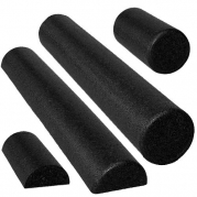 Black High Density Foam Rollers - Extra Firm - 6 x 12 HALF Round (Semi-Circle; D Shape)