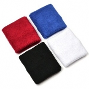 4 pair of COSMOS ® Black/White/Blue/Red cotton sports basketball wristband / sweatband wrist sweat band/brace
