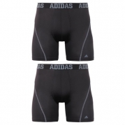 adidas Men's Sport Performance ClimaCool Boxer Brief (Pack of 2), Black/Thunder and Black/Thunder, Medium/Waist Size 32-34