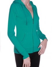 Active Basic Women's Athletic Fitted Zip up Sweat Shirt Hoodie (Small, Emerald)