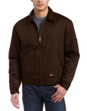 Dickies Men's Lined Eisenhower Jacket, Dark Brown, Medium Tall