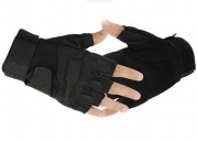Military Half-finger Fingerless Tactical Airsoft Hunting Riding Cycling Gloves Black (L)