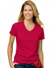 Hanes Relaxed Fit Women's ComfortSoft® V-neck T-Shirt, XL-Deep Red