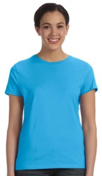 Hanes Classic-Fit Jersey Women's T-Shirt 4.5 oz, XL-Aquatic Blue