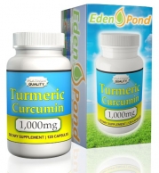Eden Pond Turmeric Curcumin, 1000mg in Two Daily Capsules, 120 Caps