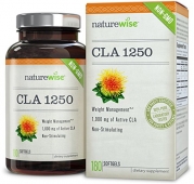 NatureWise High Potency CLA 1250 Supplement, 1000 mg, 180 Softgels
