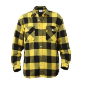 Yellow Extra Heavyweight Brawny Buffalo Plaid Flannel Shirt, Size Small