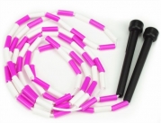 Pink and White 7-foot jump rope with plastic segmentation by K-Roo Sports