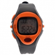 Foxnovo 06221 Waterproof Unisex Pulse Heart Rate Monitor Calorie Counter Sports Digital Watch with Date /Alarm /Stopwatch (Orange)