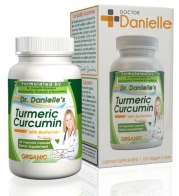 Organic Curcumin (Turmeric) with Bioperine® for more bioavailable, 120 Vegetarian Capsules, 500mg, No binders, No Fillers, No additives, from Dr. Danielle