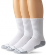 Carhartt Men's Cotton 3 Pack Crew Work Socks, White, Medium