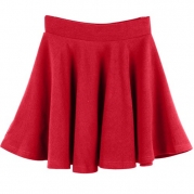 Women's Special Occasion Stretch Waist Flared Pleated Mini Skirt -Red