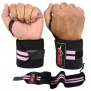 Weight Lifting Training Wrist Wraps For Wrist Support (Black/Pink)