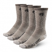 4 Pairs Heather Brown Mens 71% Merino Wool Mens Socks