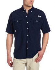 Columbia Men's Bahama II Short Sleeve Shirt, Collegiate Navy, X-Small