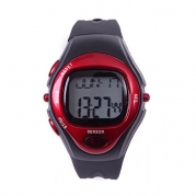 HDE Fitness Sport Pulse Sensor Watch with Heart Rate Monitor and Calorie Counter (Red)