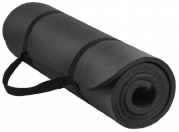 BalanceFrom GoYoga All-Purpose 1/2-Inch Extra Thick High Density Anti-Tear Exercise Yoga Mat with Carrying Strap (Black)