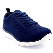 Womens Get Fit Mesh Running Gym Shoes Trainers Athletic Walk Sport Run - Navy - 6
