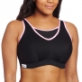 Glamorise Women's Plus-Size No Bounce Full Support Sport Bra, Black/Pink, 34G