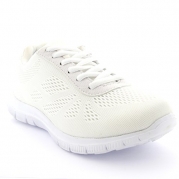 Womens Get Fit Mesh Running Gym Shoes Trainers Athletic Walk Sport Run - White - 10