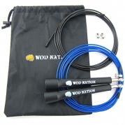 WOD Nation Speed Jump Rope - Best Exercise Speed Ropes for Cross Fitness Training, Boxing Endurance Training - Must Have Workout Equipment in Every Gym Bag for Men, Women, Boys & Girls - Fully Adjustable for Adult or Children Size - Finally Master Double 