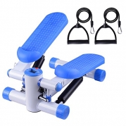 Air Stair Climber Step Exercise Fitness Machine w/ Bands Aerobic Equipment Blue