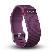 Fitbit Charge HR Wireless Activity Wristband, Plum, Large