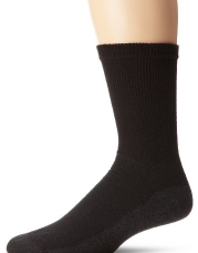 Hanes Men's 6 Pair Cushion Crew Socks, Black, 10-13 (Shoe Size 6-12)