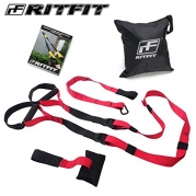 RitFit Gravity Straps Trainer Exercise Straps Portable Home Gym Equipment. (1 Year Warranty) (Red)