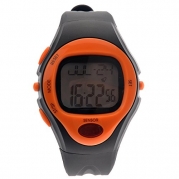 Pixnor 06221 Waterproof Unisex Pulse Heart Rate Monitor Calorie Counter Sports Digital Watch with Date Alarm Stopwatch (Orange)