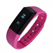 Bluetooth Sync Smart Bracelet Sports Fitness Tracker Smart Wristband Water Resistant Tracker Bracelet Sleep Monitoring Anti-lost Smart Watch (Red)