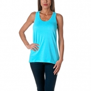 Sofra Women's Loose Fit Tank Top Relaxed Flowy-Small-Aqua Blue