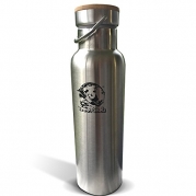 Insulated Stainless Steel Water Bottle. Perfect for Office, Gym and Travel - BPA Free - 20 Oz/600ml. (Silver, Medium)