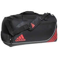 adidas Team Speed Duffel Bag (Medium), Black/Solar Red/Silver, 24 x 11 x 12.5