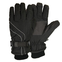 Men's Micro-Nylon Waterproof / Thinsulate Lined Cuffed Ski Glove, Black, X-Large