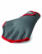 Speedo Aqua Fit Swim Training Gloves, Charcoal/Red, Medium
